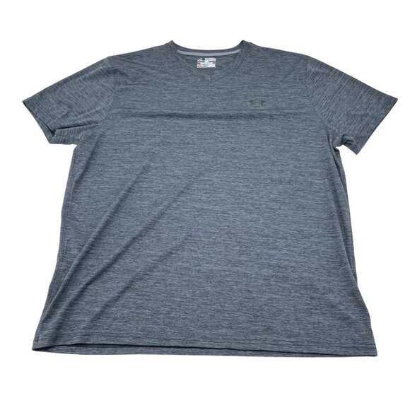 Under Armour Gray Loose Fit HeatGear Mens Athletic T-Shirt 2XL Short Sleeve - Picture 1 of 4
